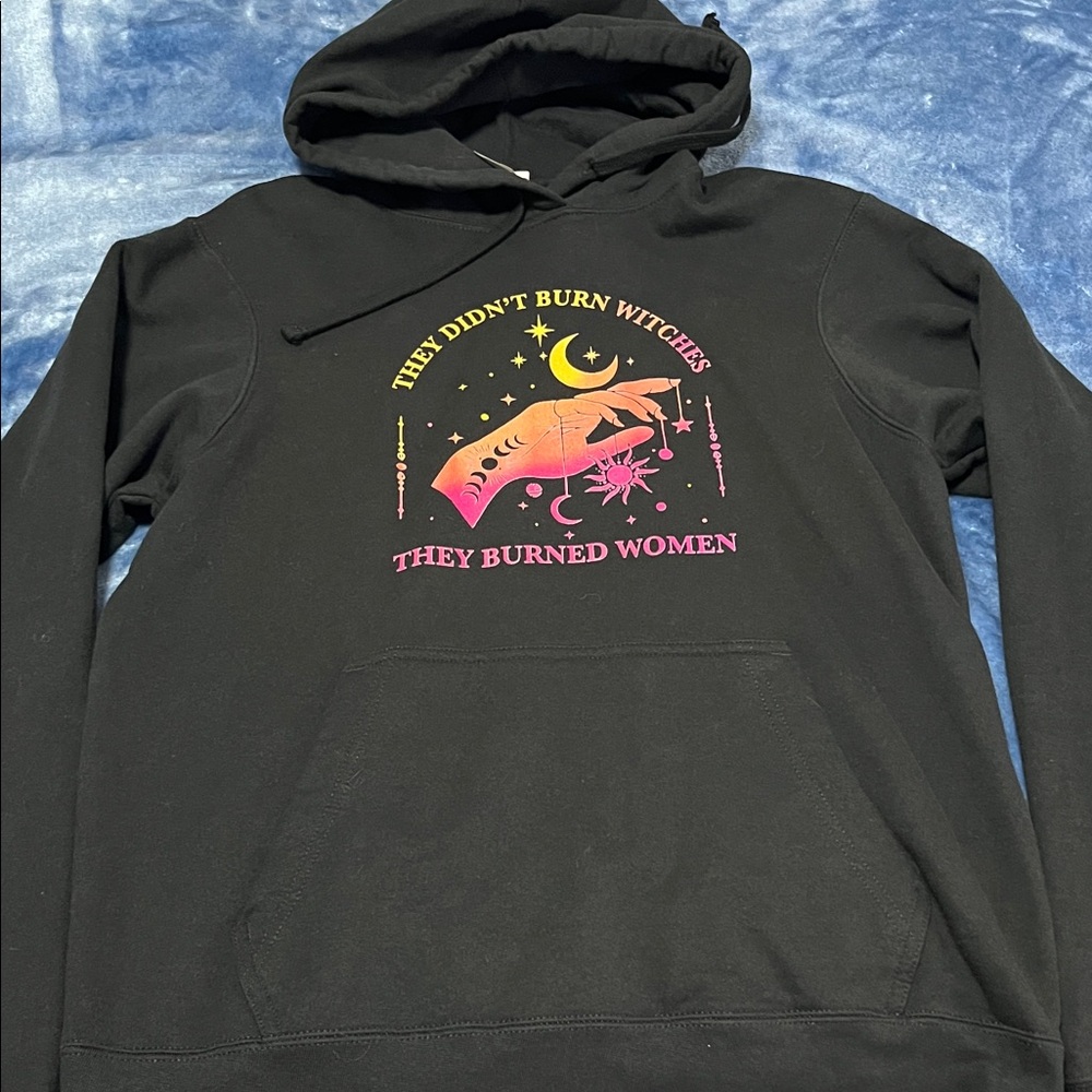Port and Company Black Hoodie with Pink Graphic